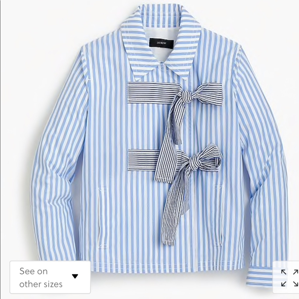 NWT J. Crew Bow-Front Cropped Jacket in Stripe